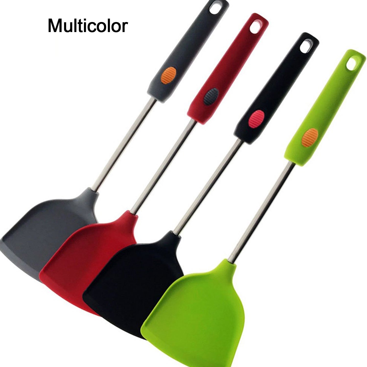 2690 Kitchen turner Heat Resistant Silicone Non-stick Silicone turner Grip Non Stick Long Handle Cooking turner DeoDap 2690 Kitchen turner Heat Resistant Silicone Non-stick Silicone turner Grip Non Stick Long Handle Cooking turner DeoDap